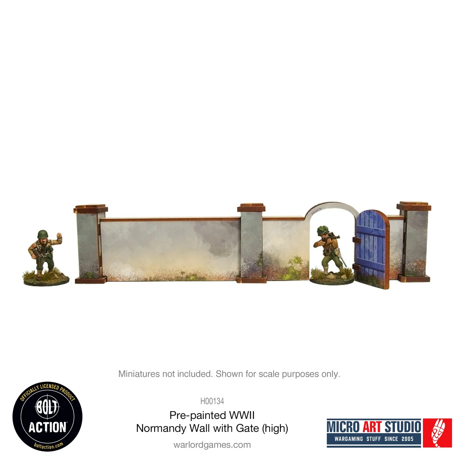 Bolt Action WW2 Normandy Walls with Gate mur prépeint haut 80 cm