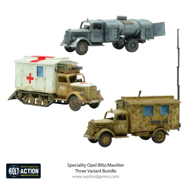 Bolt Action Speciality Opel Blitz/Maultier Bundle véhicules 3 modèles