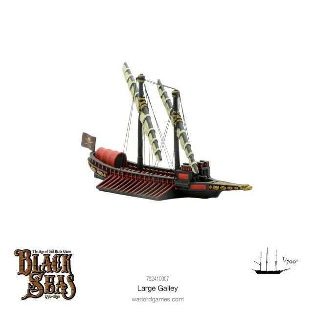 Bolt Action Black Seas Large Galley navire en résine et métal