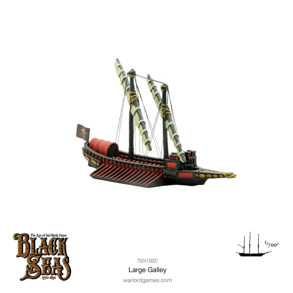 Bolt Action Black Seas Large Galley navire en résine et métal
