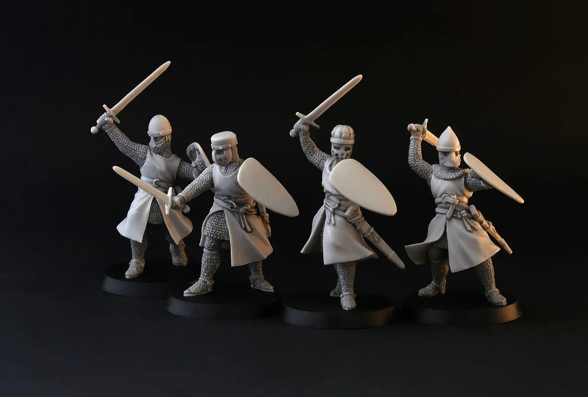 Brother Vinni XII Century Knights figurines résine 28mm x4 médiéval