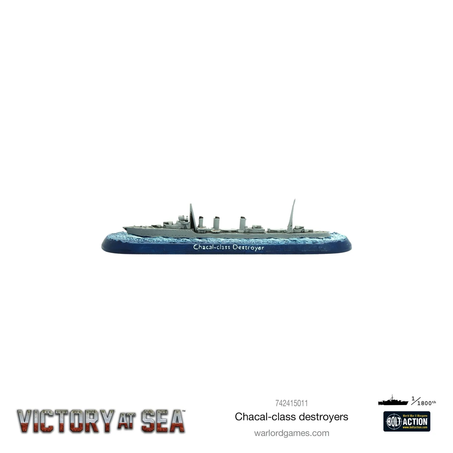 Bolt Action Victory at Sea Chacal-class destroyers navires métal français
