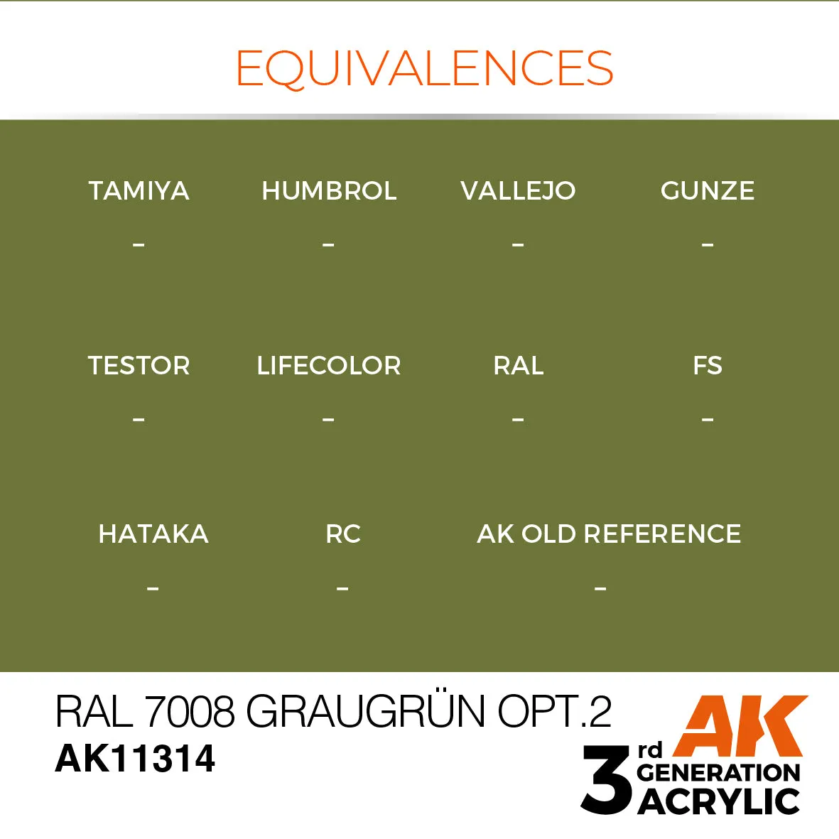 AK Interactive 3Gen RAL 7008 Graugrün peinture 17 ml
