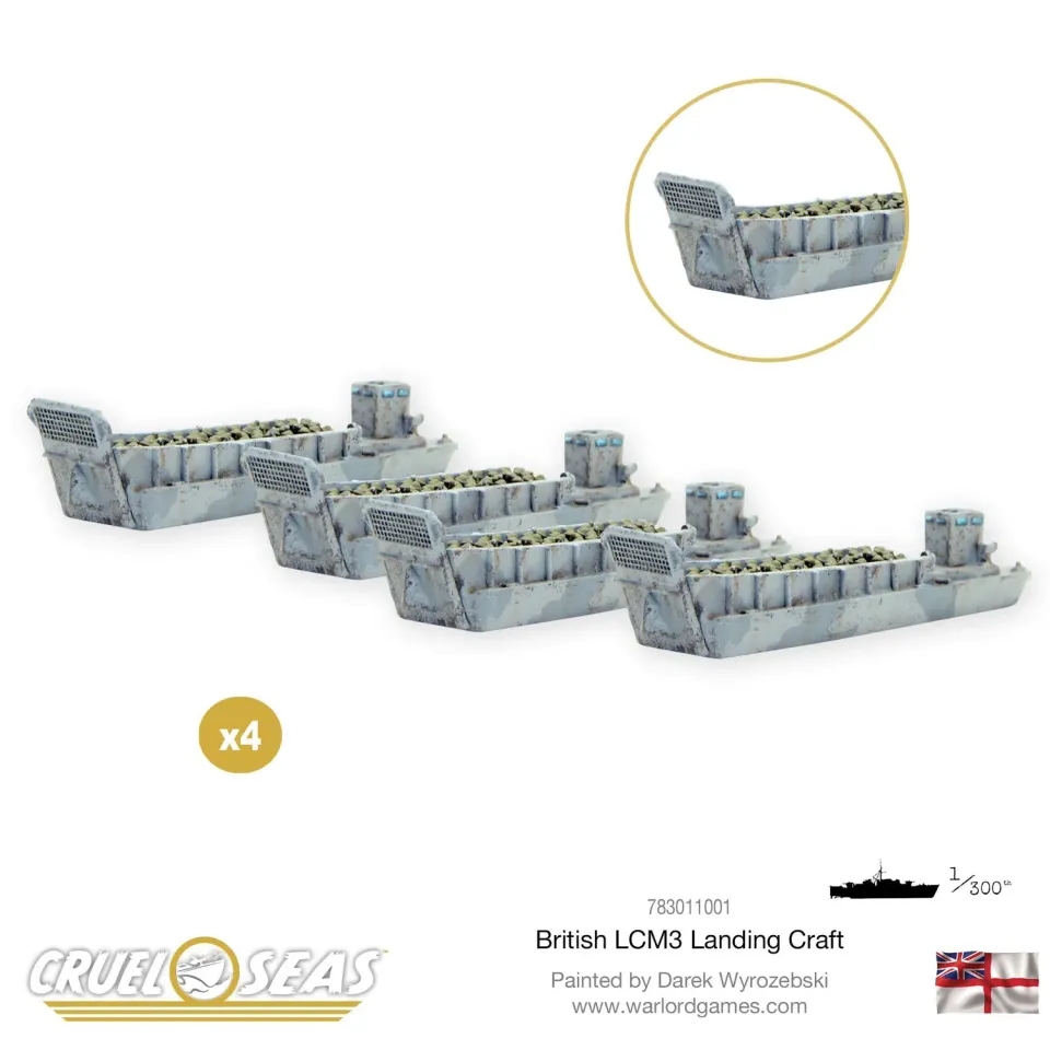 Bolt Action Cruel Seas British LCM3 Landing Craft métal D-Day