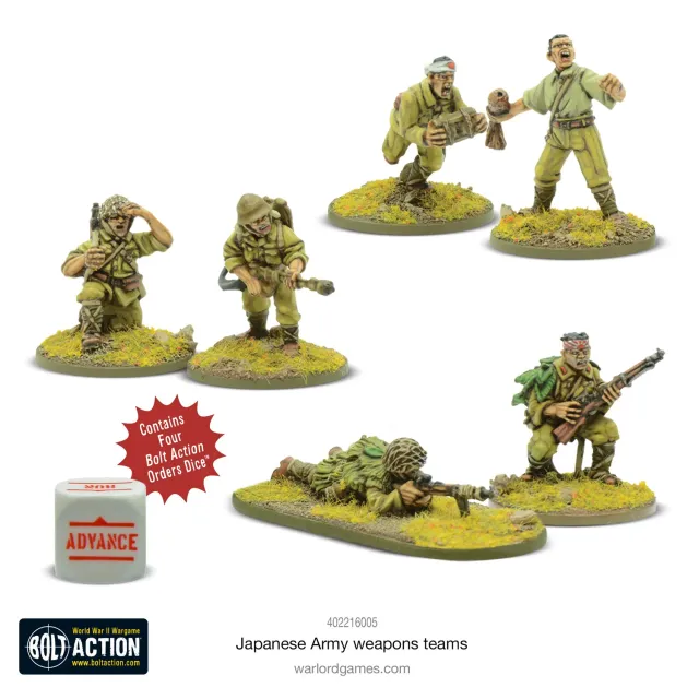 Bolt Action Japanese Army Weapons Teams figurines résine 6