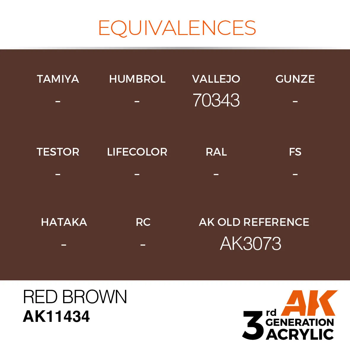 AK Interactive 3Gen Red Brown peinture acrylique 17ml marron