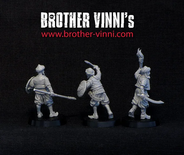 BROTHER VINNI Arabic Corsairs warriors 28 mm figurines résine 3 pièces