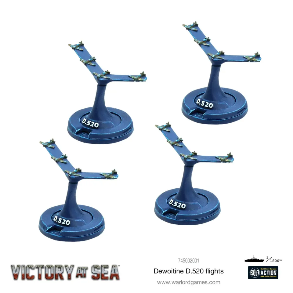 Warlord Games Victory at Sea Dewoitine D.520 flights avions 1/1200