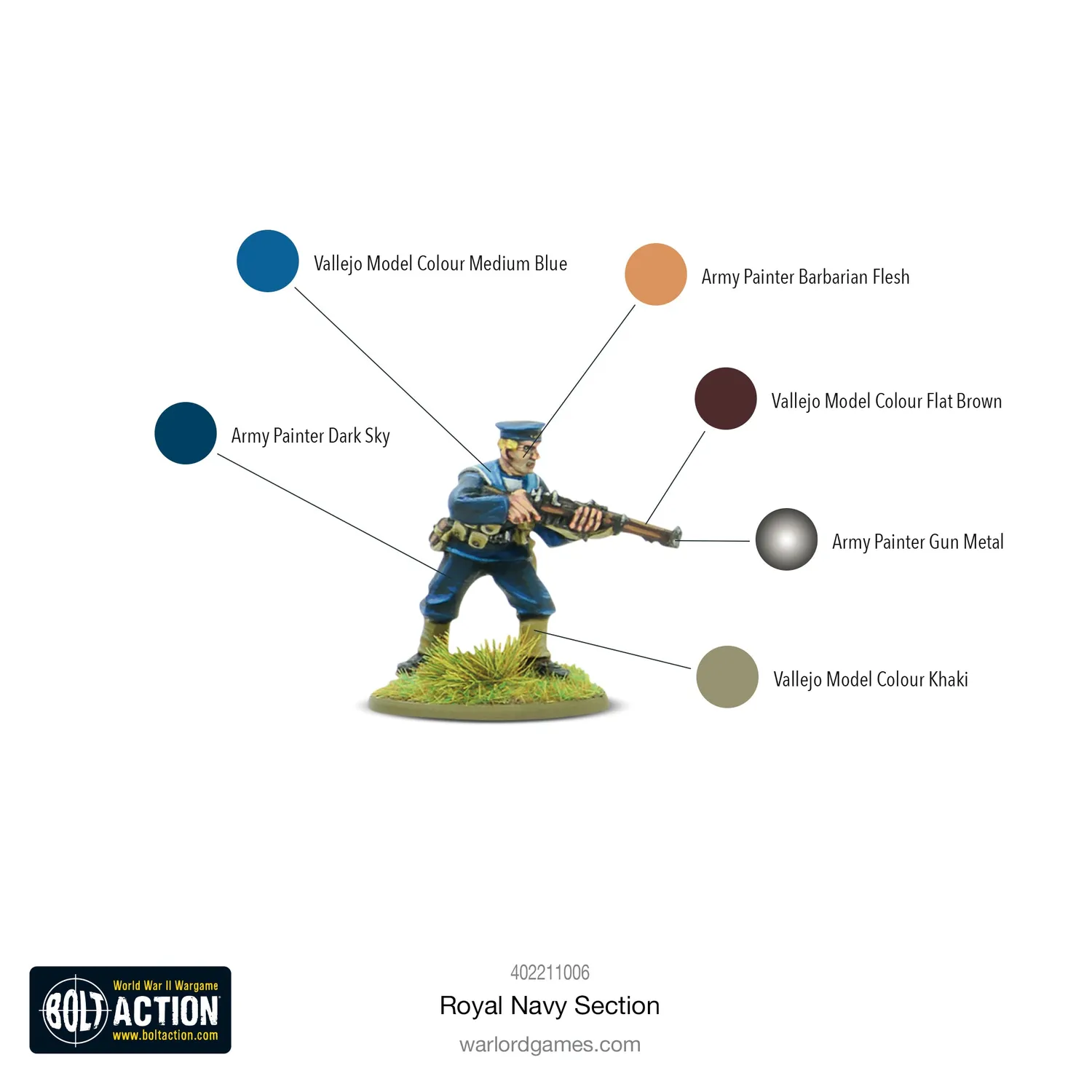 Bolt Action Royal Navy section figurines métal x10