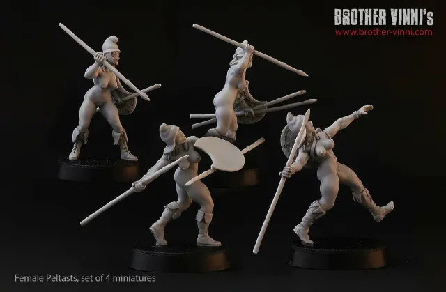 Brother Vinni Peltastes Grecques lot 4 figurines résine 28mm