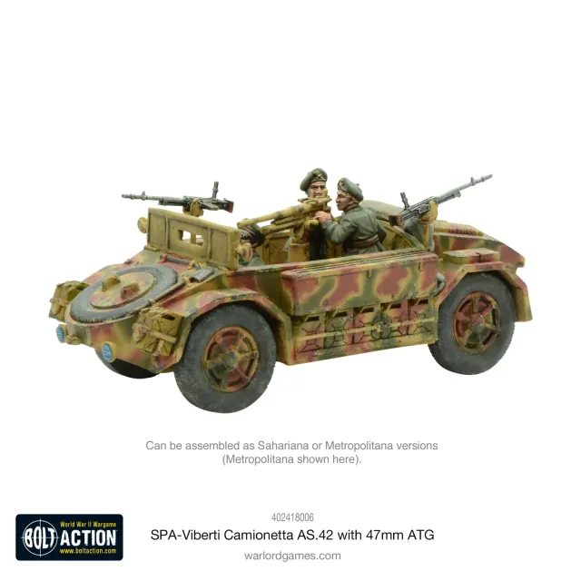 Bolt Action SPA-Viberti Camionetta AS.42 47mm véhicule résine
