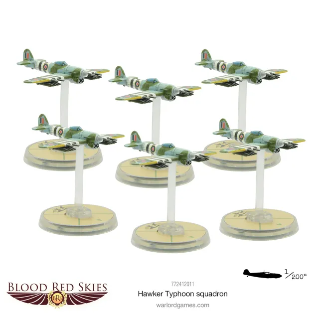 Bolt Action Blood Red Skies Hawker Typhoon squadron escadrille RAF 6 avions