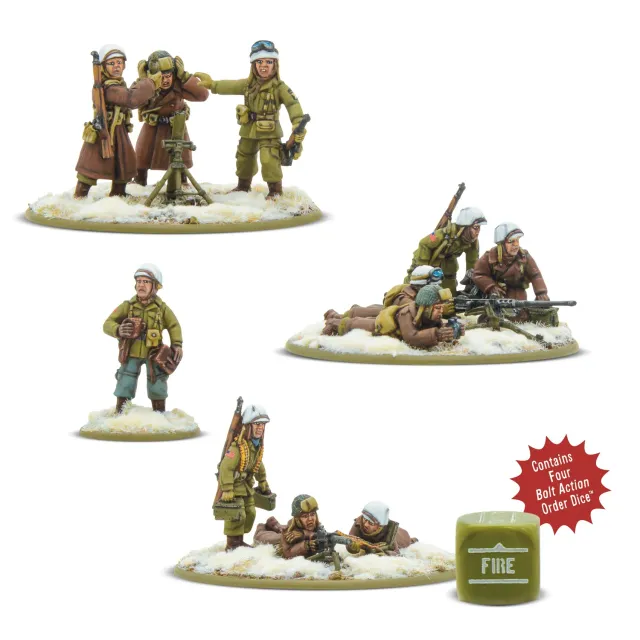 Bolt Action US Airborne Winter Heavy Weapons Platoon platoon armes lourdes résine métal