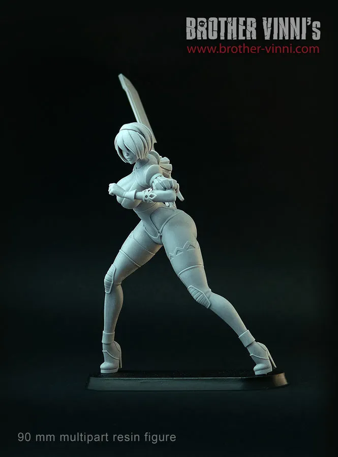 Brother Vinni Cyber Mercenary figurine résine 90 mm femme