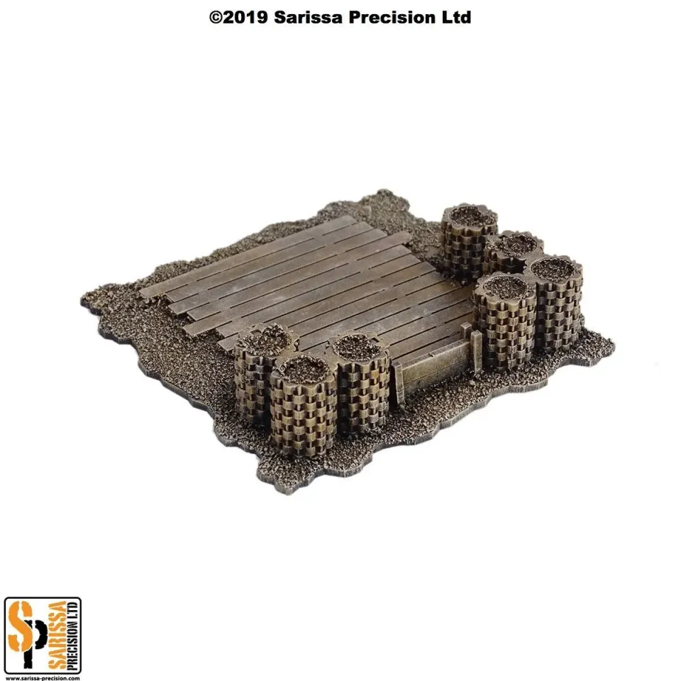 Sarissa Precision Gabion Redoubt Set terrain fortification MDF