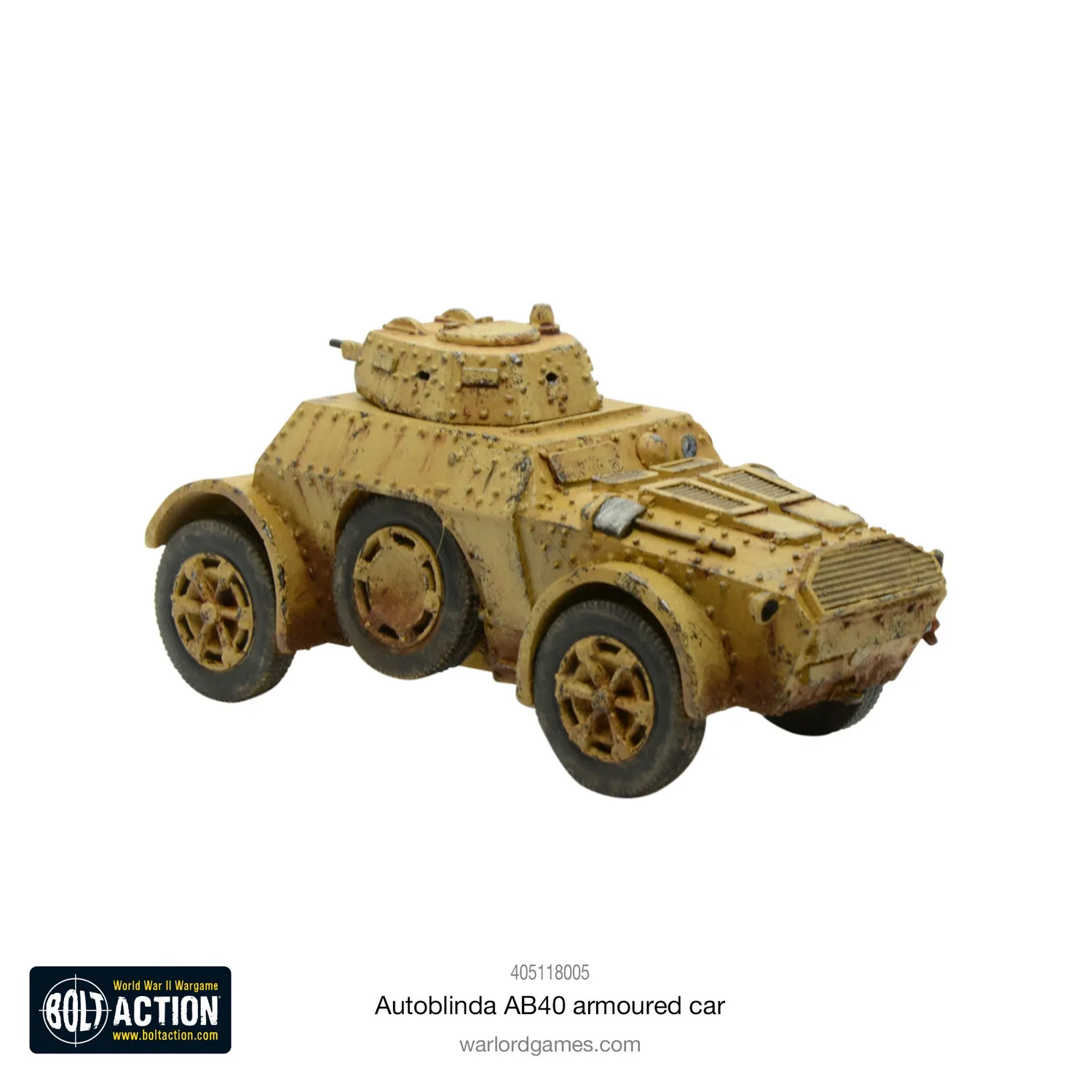 Bolt Action Autoblinda AB40 voiture blindée 1 figurine résine métal