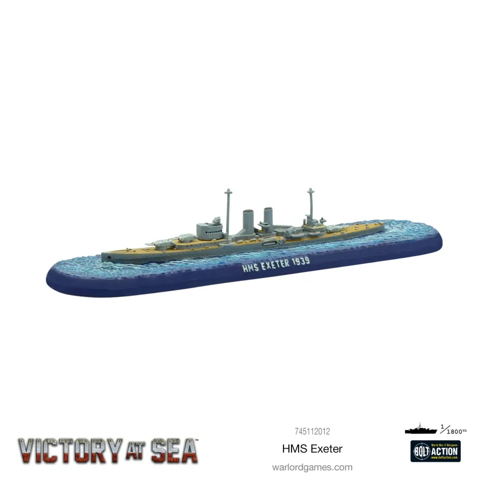 Bolt Action Victory at Sea HMS Exeter croiseur résine métal