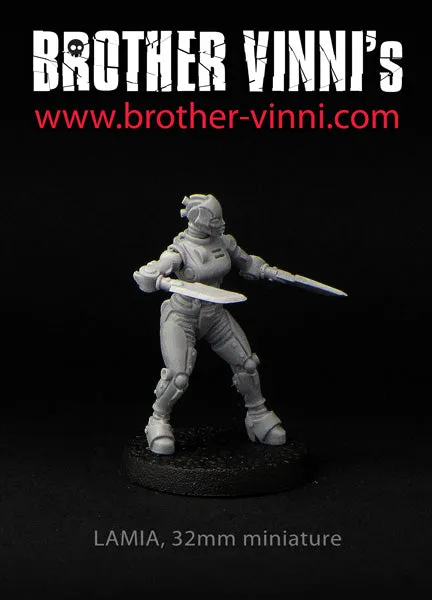 Brother Vinni Female Robot figurine résine 28mm non peinte