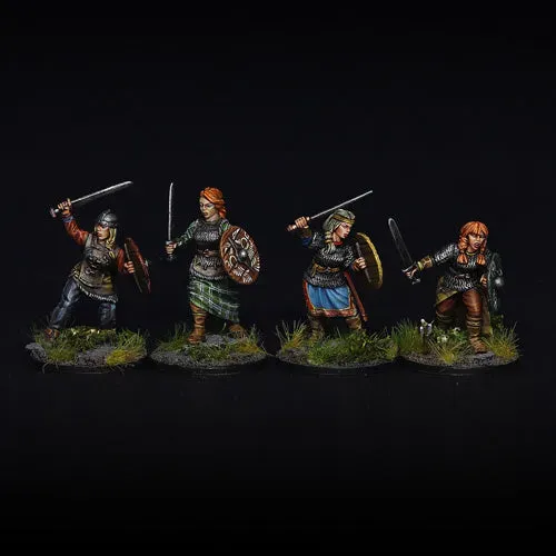 Brother Vinni Shield Maidens lot 4 figurines résine 28mm vikings