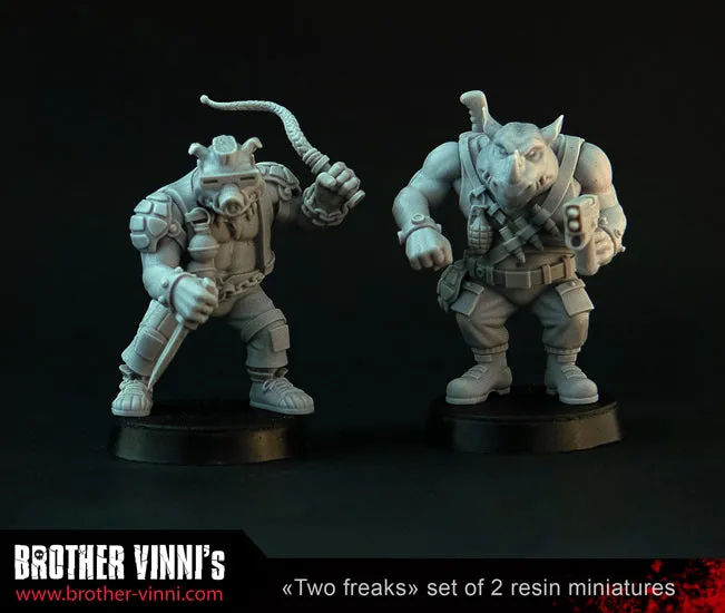 Brother Vinni Two Freaks figurine résine 28mm monstres x2
