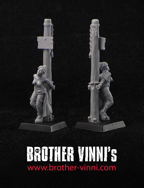 Brother Vinni Slave Girl at Stake figurine résine 28mm érotique