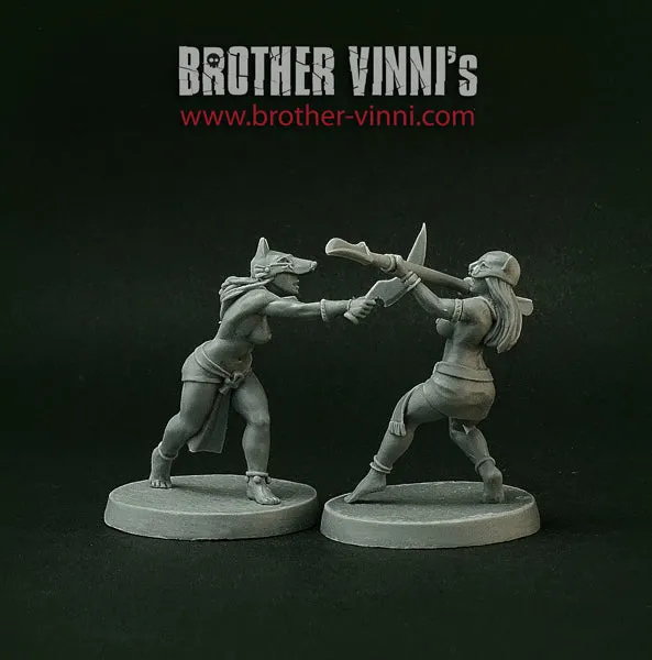 Brother Vinni Egyptian Female Gladiators figurine résine 28mm lot de 2