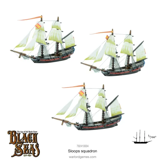Bolt Action Black Seas Sloops Squadron navires en métal