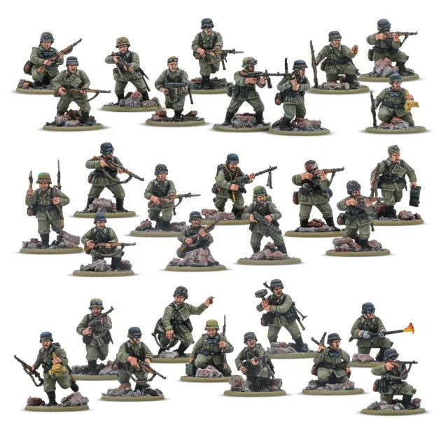 Bolt Action German Veteran Infantry Platoon boîte 30 figurines