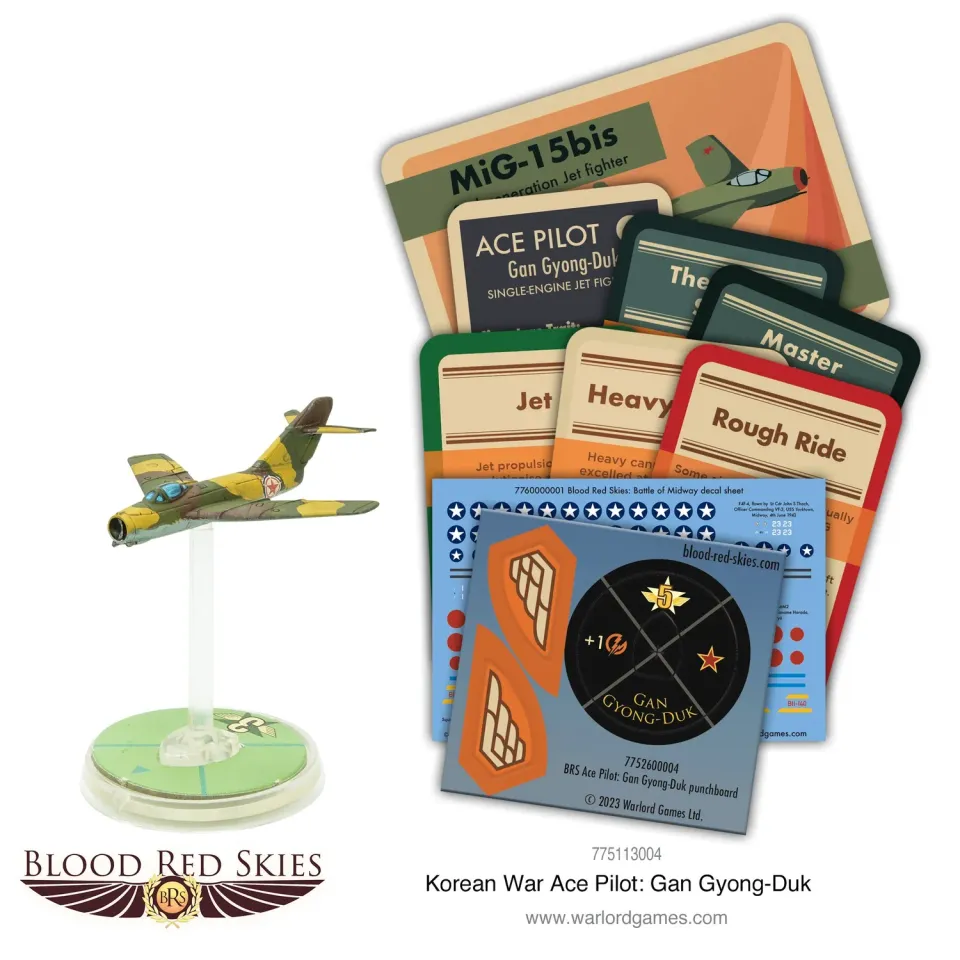 Bolt Action Blood Red Skies Gan Gyong-Duk avion résine MiG-15