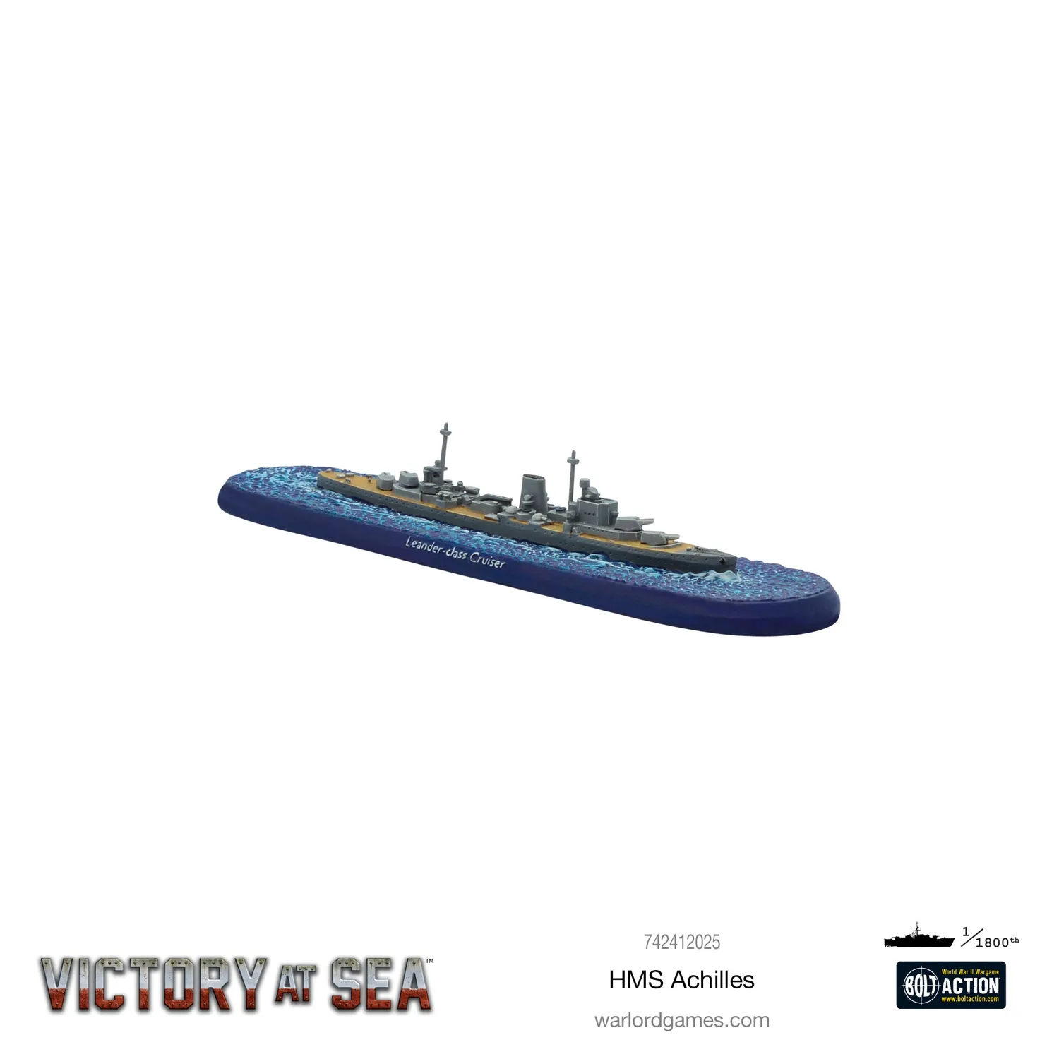 Bolt Action Victory at Sea HMS Achilles maquette navire résine