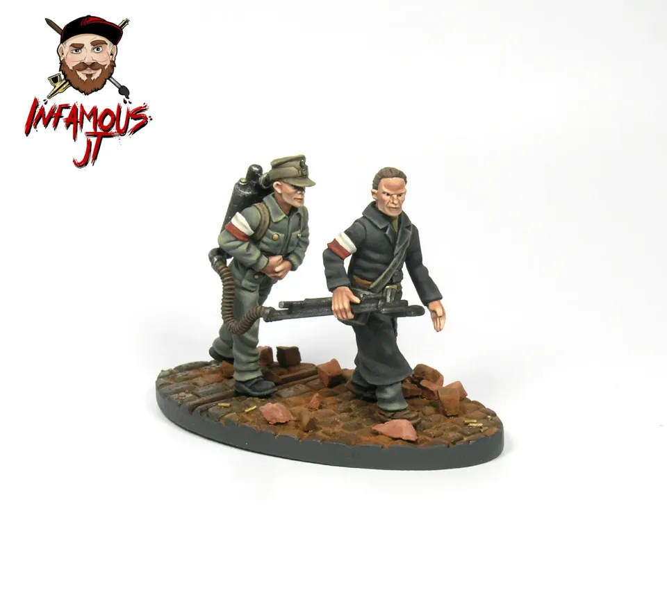 Des Tranchées aux Barricades Infamous JT Lance-flammes résistance figurines 28mm