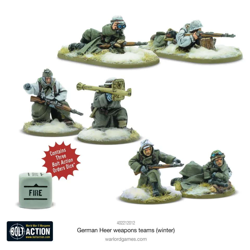 Bolt Action German Heer (Winter) weapons teams figurines Default Title