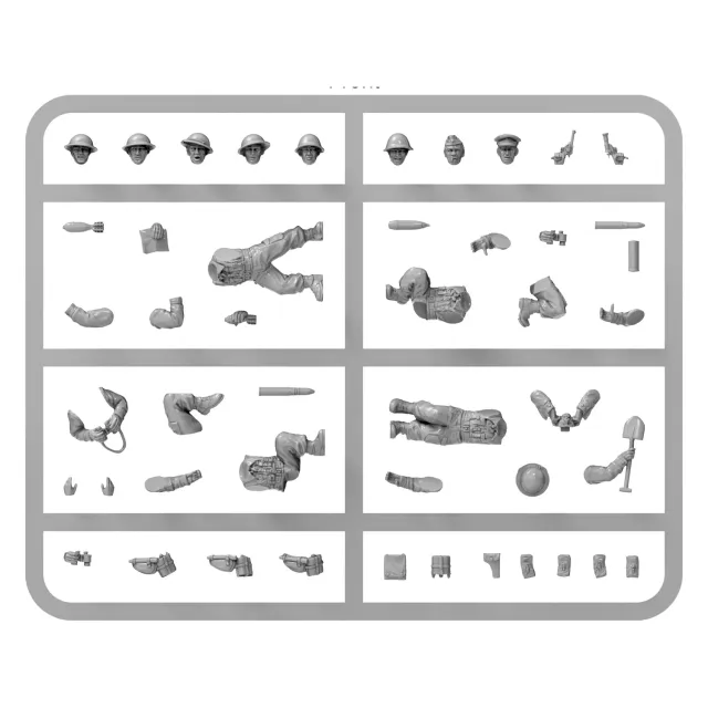Bolt Action British Weapons Crew grappe plastique 4 poses