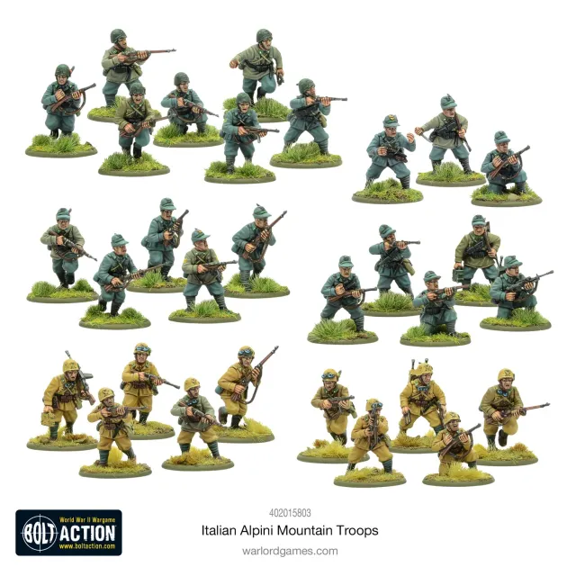 Bolt Action Italian Alpini Mountain Troops figurines 30 soldats