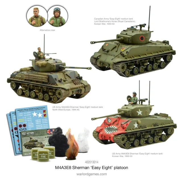 Bolt Action M4A3E8 Sherman Easy Eight platoon 3 chars