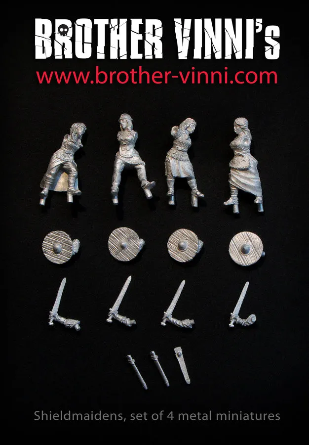 Brother Vinni Shield Maidens lot 4 figurines résine 28mm vikings