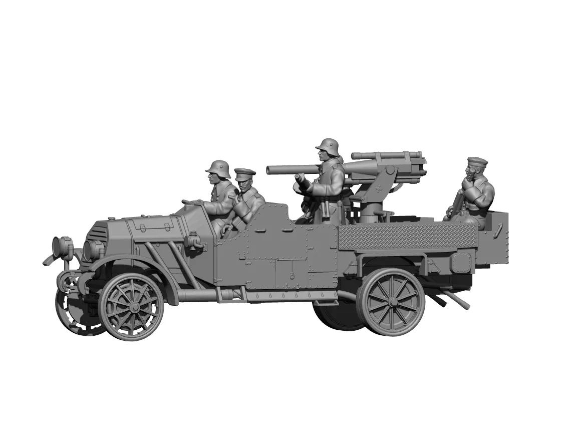 Des Tranchées aux Barricades Daimler-Krupp Plattformwagen Flak 7,7cm résine