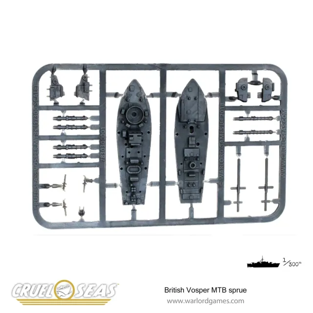Bolt Action British Vosper MTB sprue bateaux plastique 2 modèles