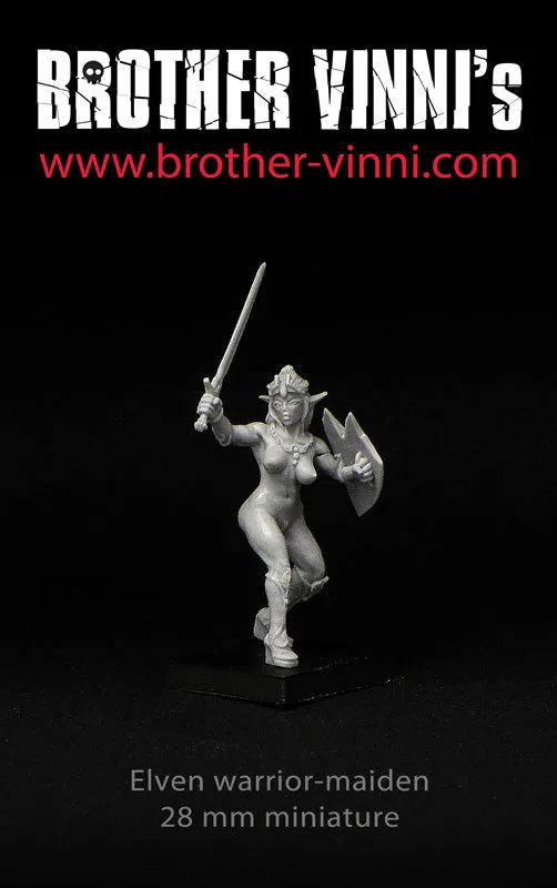 Brother Vinni Female Elf Fighter figurine résine 28mm DnD