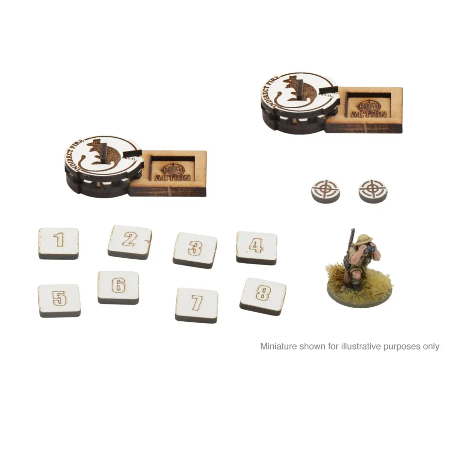 Bolt Action Zeroing Markers 8th Army Desert Rats MDF x2