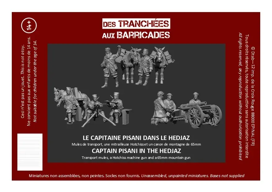 Des Tranchées aux Barricades Capitaine Pisani Hedjaz figurines 28mm résine