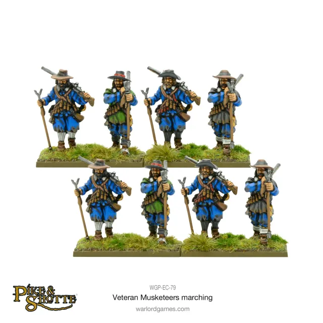 Bolt Action Pike & Shotte Veteran Musketeers Marching figurines