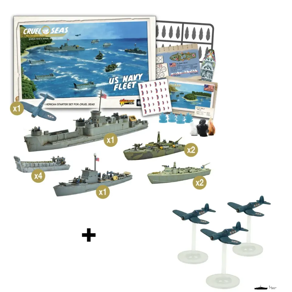 Bolt Action Cruel Seas US Navy Fleet + Aircraft Deal flotte navale