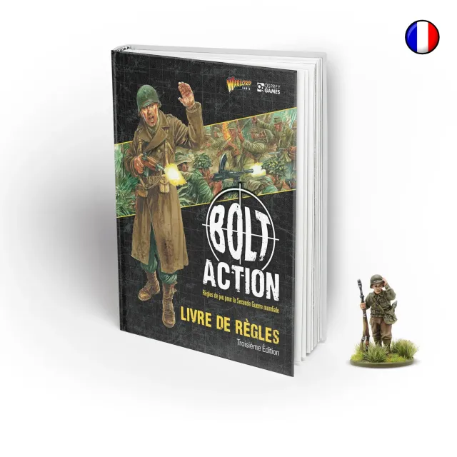 Bolt Action Third Edition Rulebook livre de règles français avec figurine