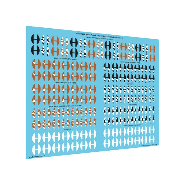 Black Powder Epic Battles Zulu Impi planche decals édition limitée