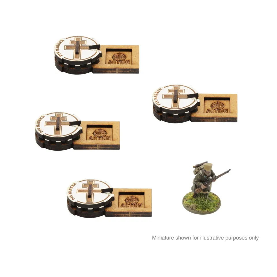 Bolt Action MDF Unit Pin Markers Free French marqueurs MDF 0 à 11