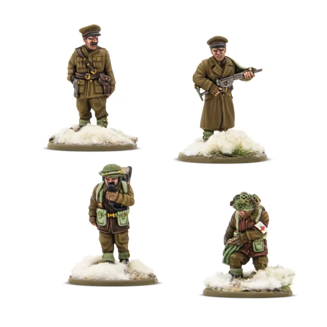 Bolt Action British Canadian Infantry Winter HQ figurines résine