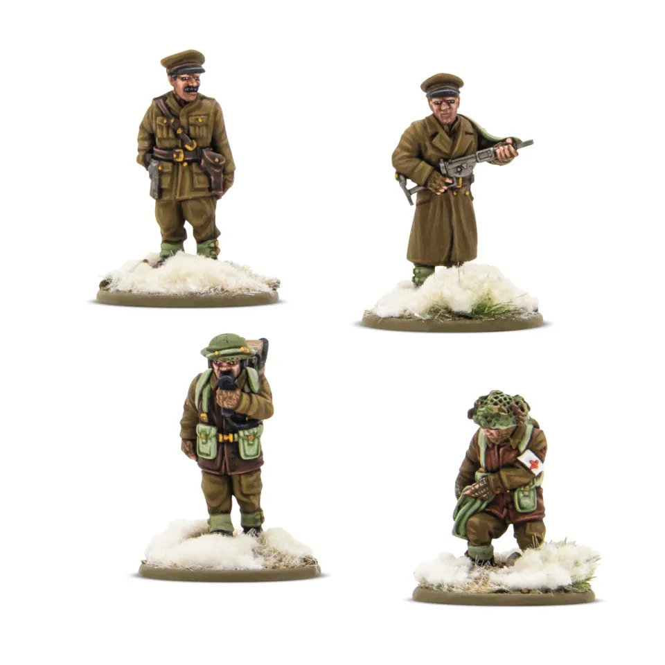 Bolt Action British Canadian Infantry Winter HQ figurines résine