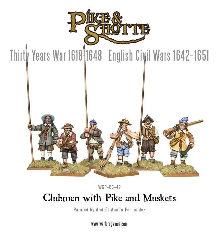 Bolt Action Pike & Shotte Clubmen with Pike and Muskets figurines métal
