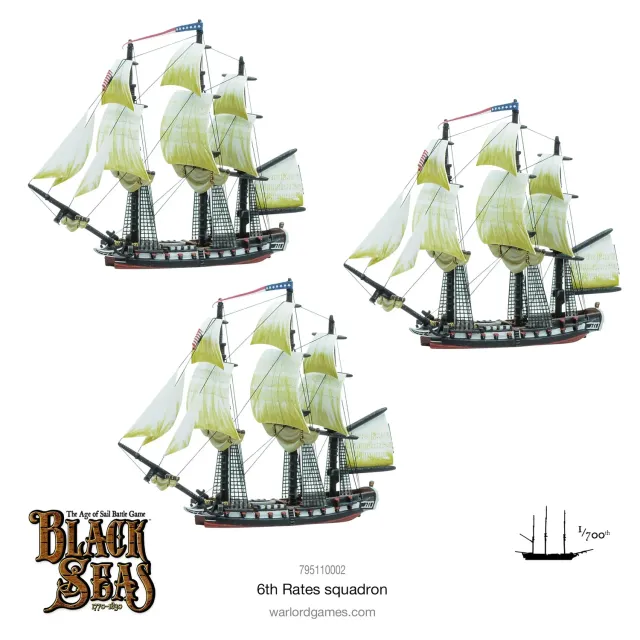 Black Seas 6th Rates Squadron navires 3 pièces maquettes à assembler